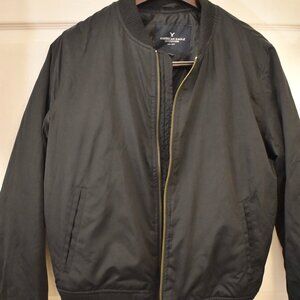 American Eagle Black Classic Bomber Jacket Women's Size M
